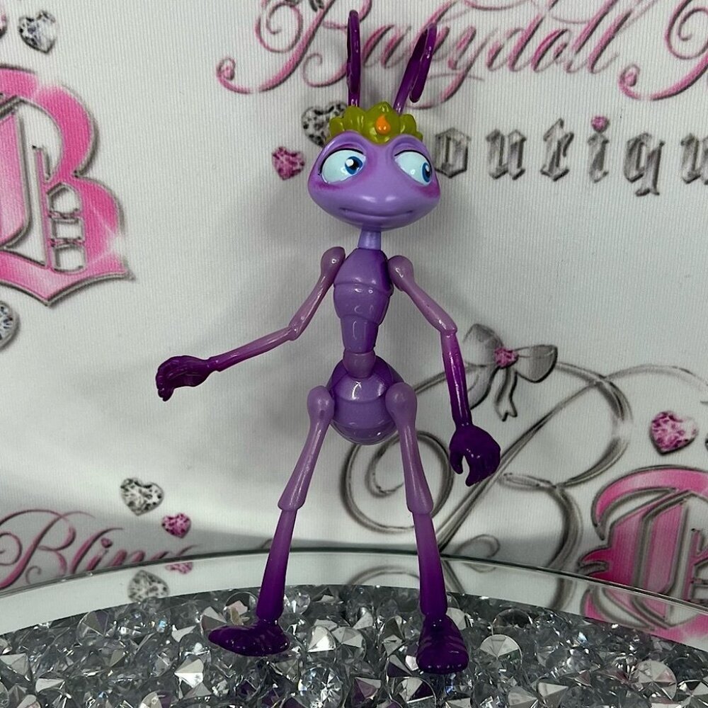 Disney bugs life movie figurine ant Purple and Green Ant Figurine toy plastic